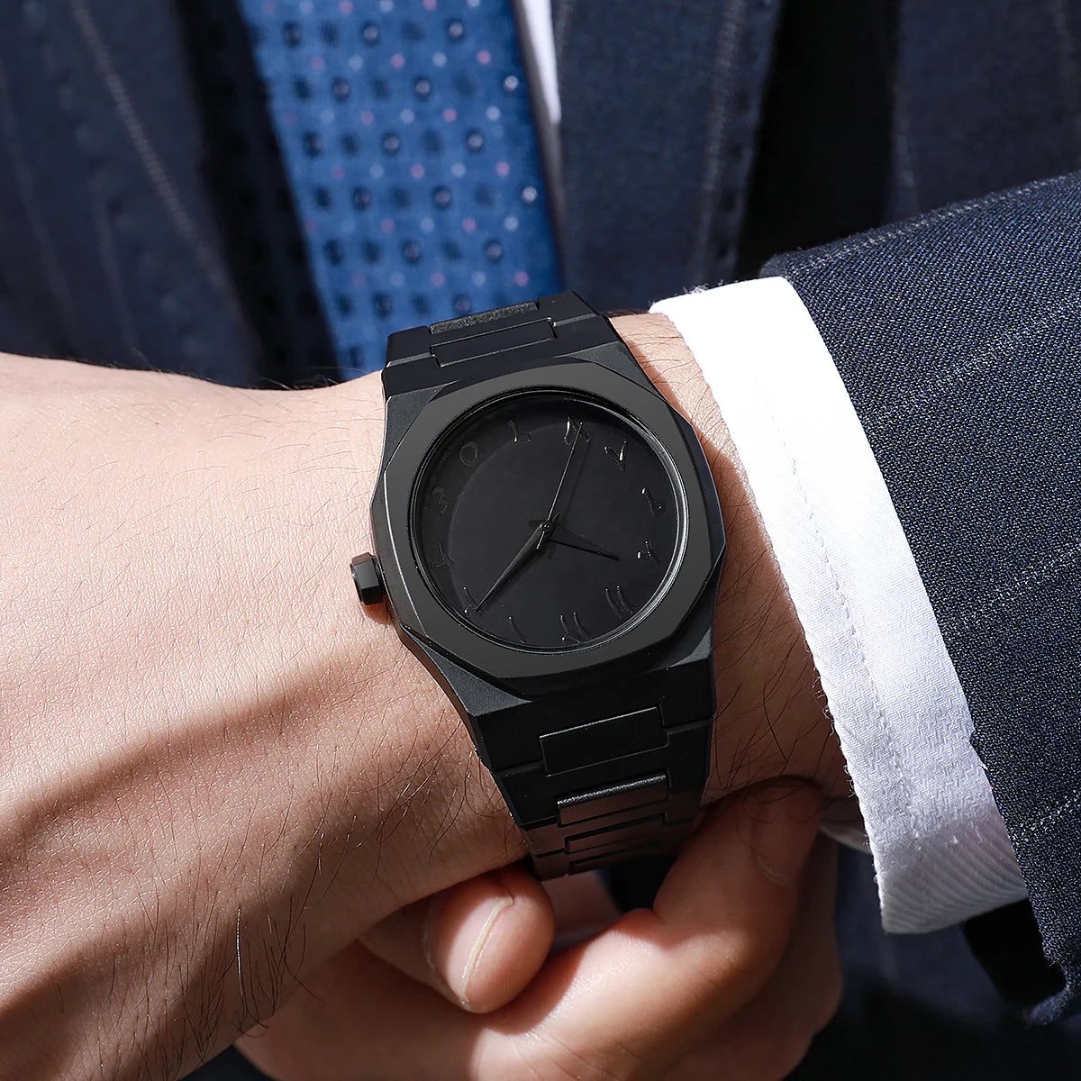 All-black Men's Watch Arabic Creative