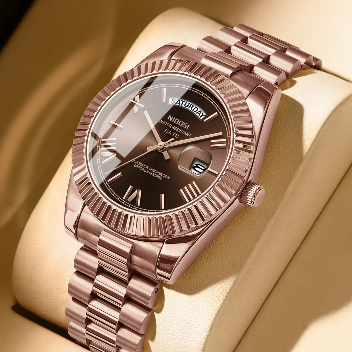 NIBOSI Day-Date Chronograph