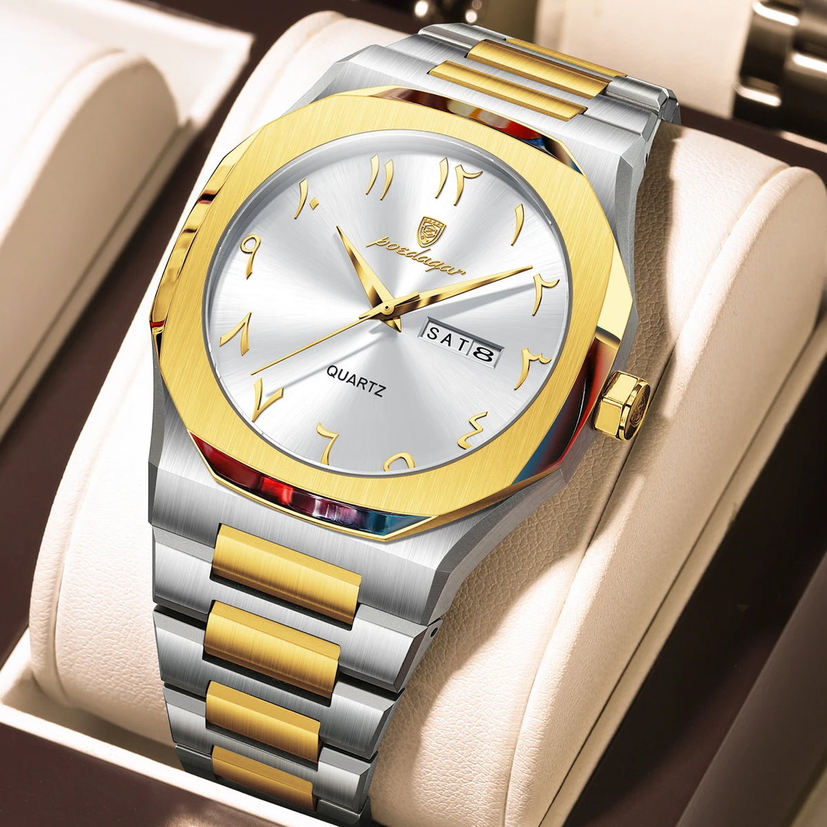 Asymmetric Steel Bracelet Watch