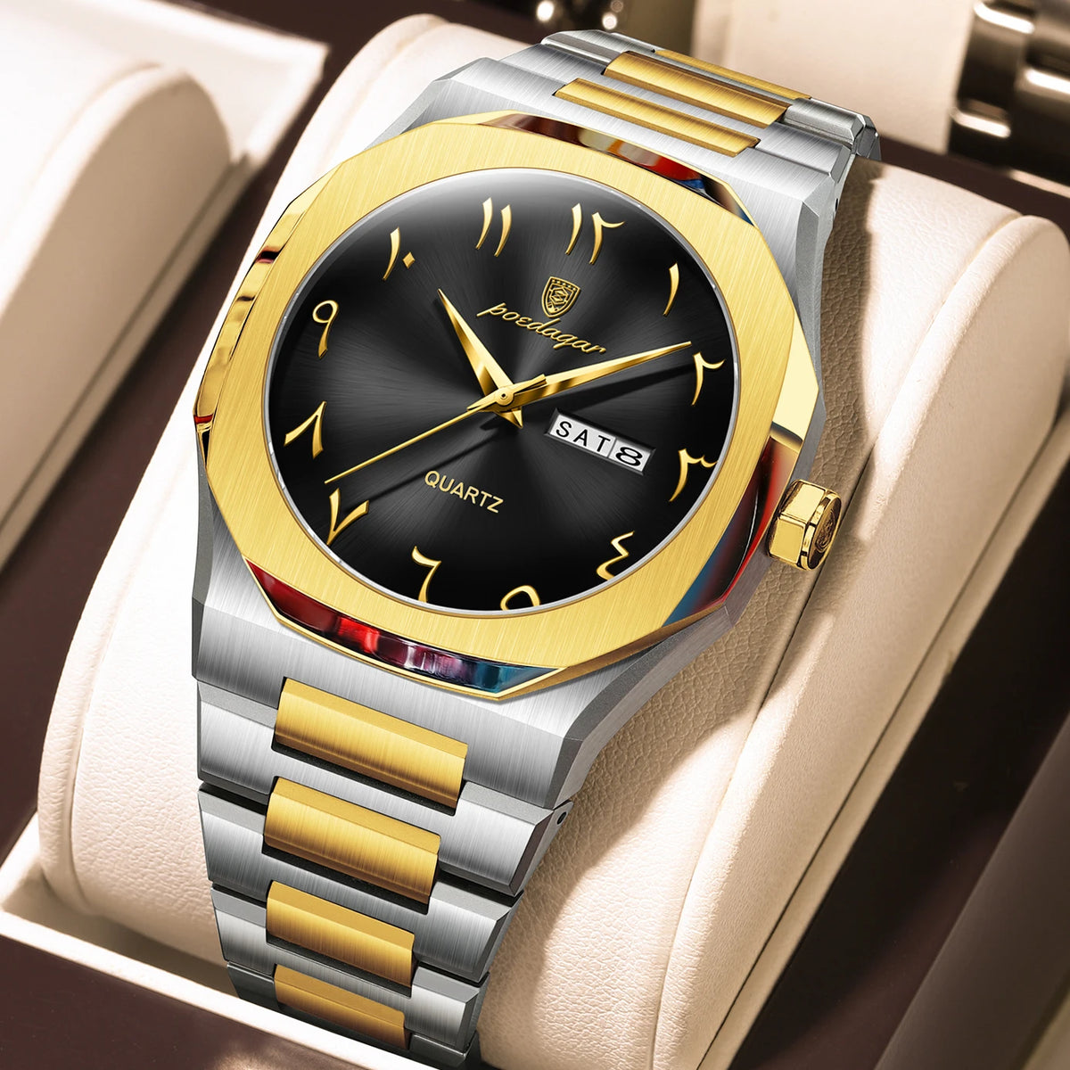 Asymmetric Steel Bracelet Watch