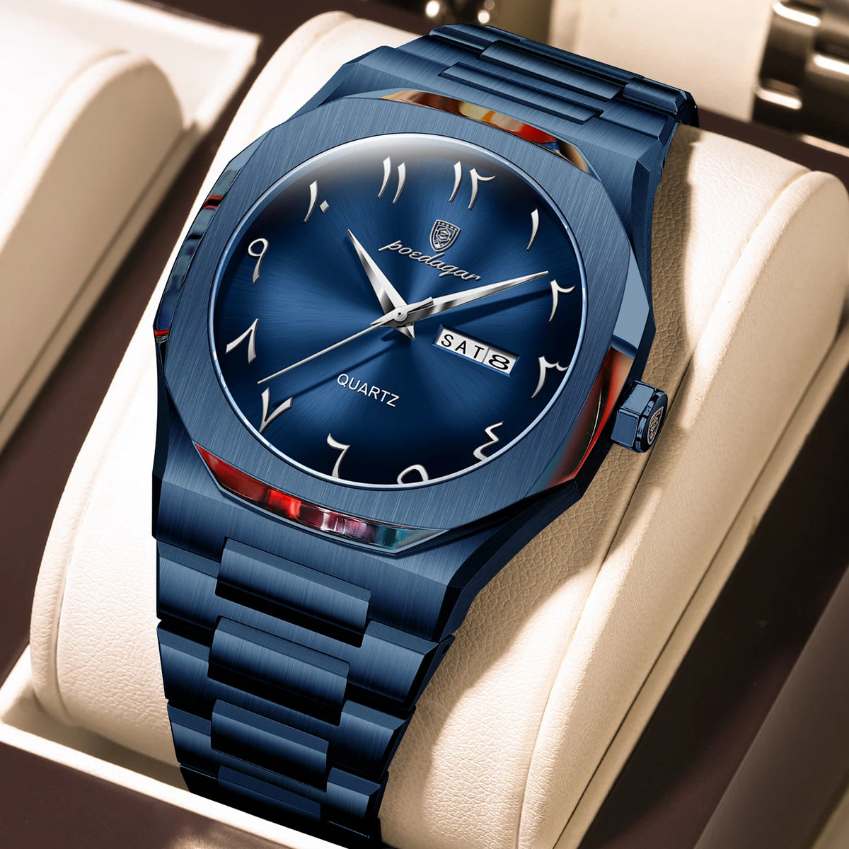 Asymmetric Steel Bracelet Watch