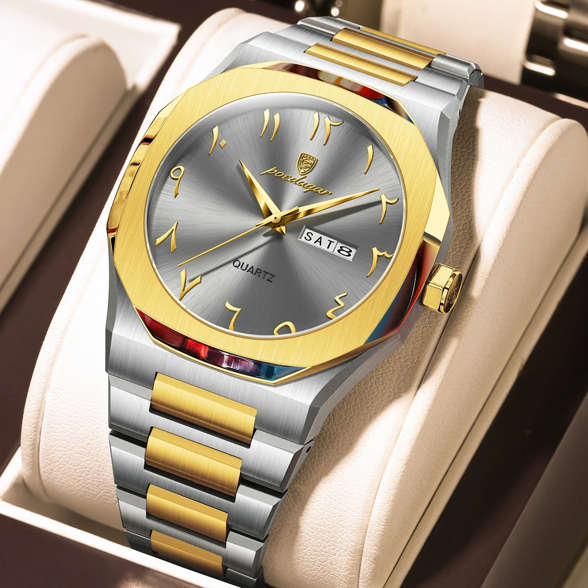 Asymmetric Steel Bracelet Watch