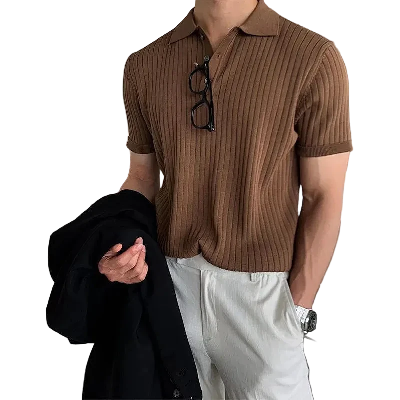 The Mod-Style Knitted Polo - Racing Green