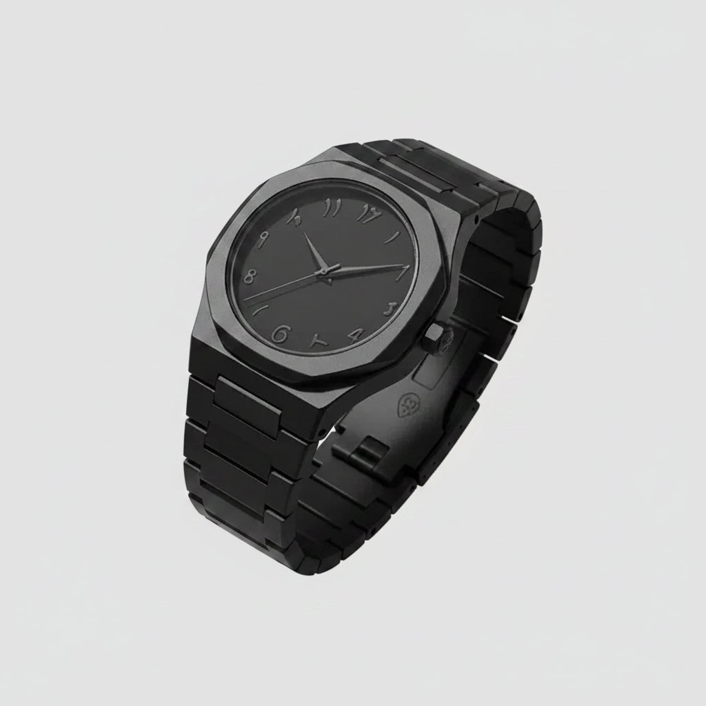All-black Men's Watch Arabic Creative