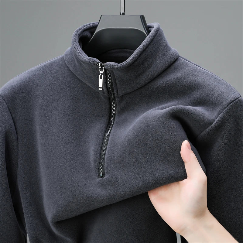 Black T-Sirt High Ne Zipper Design Casual Streetwear