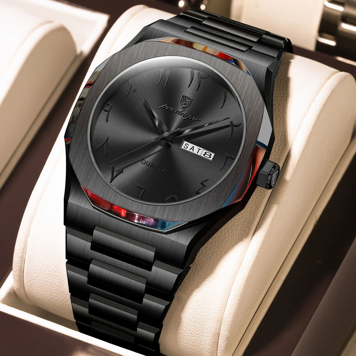 Asymmetric Steel Bracelet Watch